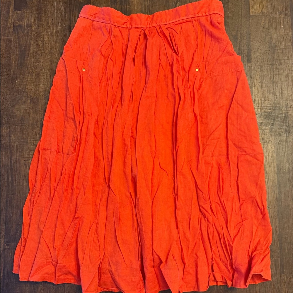 Vintage Odille Vibrant Red A-Line Skirt